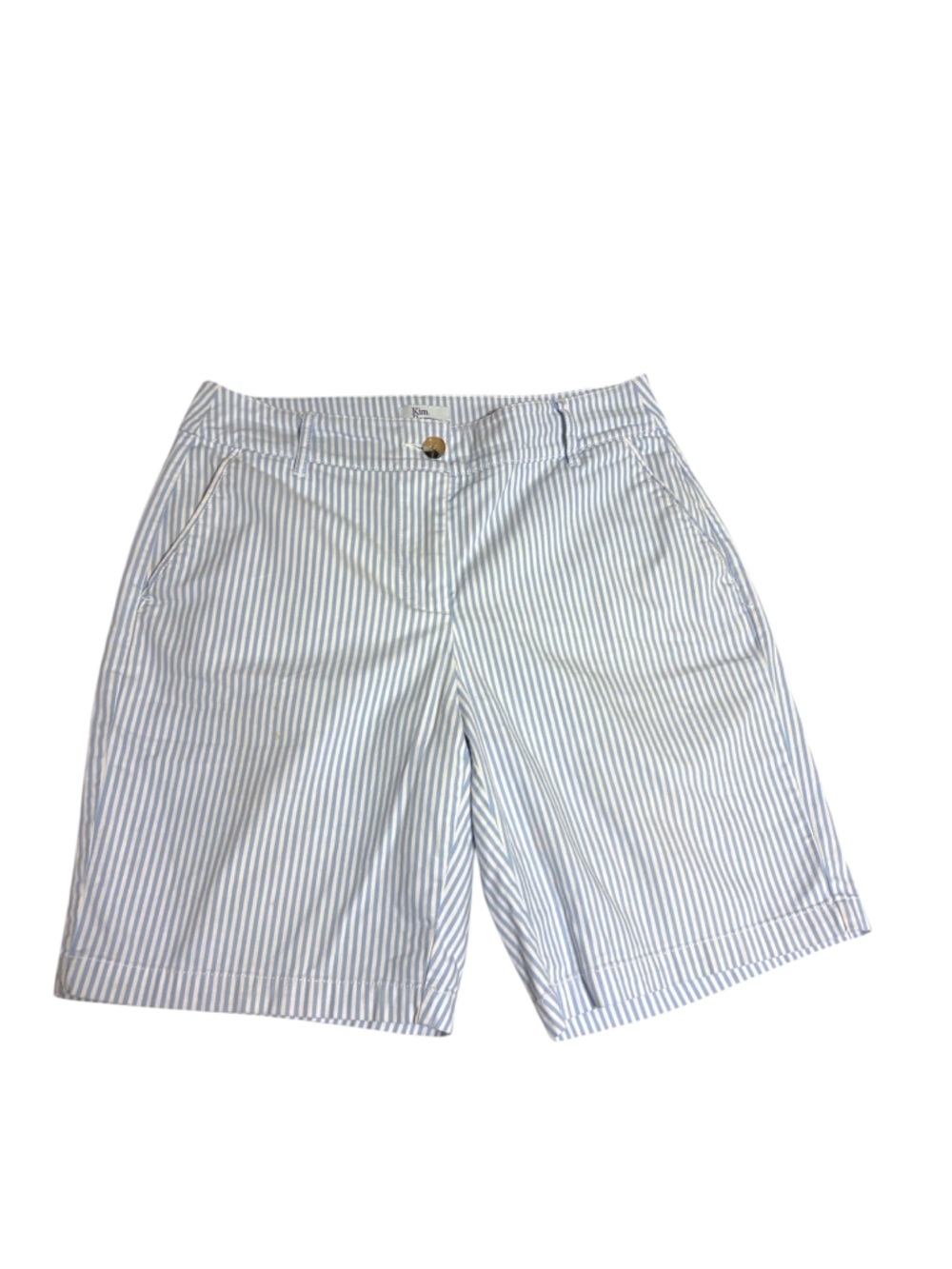 Kim Rogers Blue and White Striped Shorts Size 6